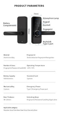 Electronic Fingerprint Door Lock Intelligent Tuya Bluetooth Smart Locks TTlock With Code Smart Door lock