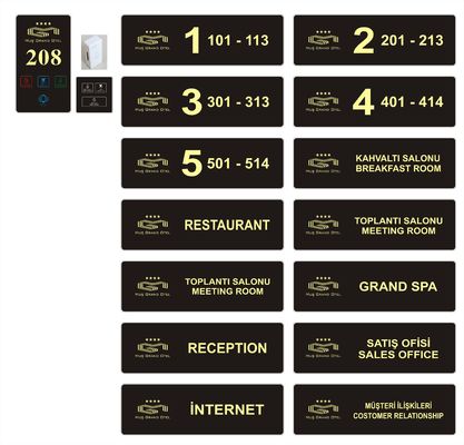 High Resolution Hotel Room Number Plate 220V Hotel Doorplate Switch