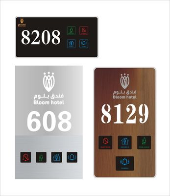 LED Touch Hotel Room Door Signs DND Switch Neon House Number Signs