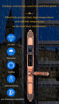 Multi-function Zinc Alloy Outdoor Door Lock with Double Side Fingerprint and Sunscreen