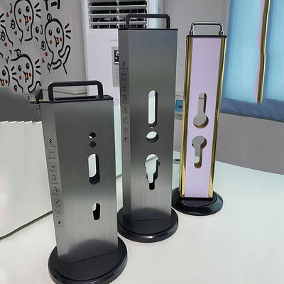 Gold Fingerprint Password Smart Digital Door Lock Display Rack For Exhibition Stan