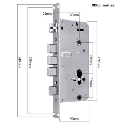 Stainless Steel Digital Fingerprint Door Lock Body for Wooden/Sliding/Aluminum Doors