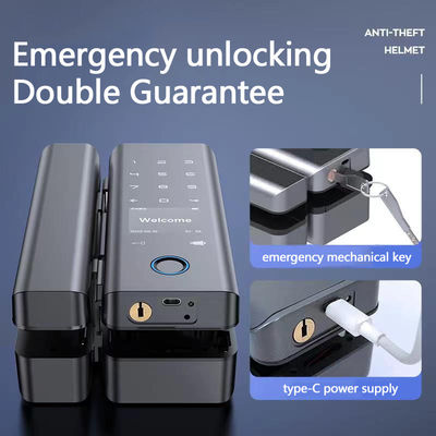 Password Commercial Keyless Door Lock Grey Glass Door Digital Lock