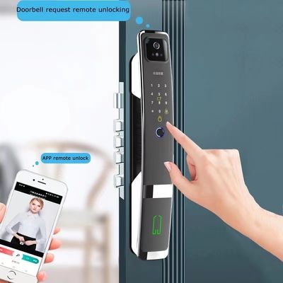 6068 Mortise Tuya APP Password Card Fingerprint Electronic Door Lock With Face Camera 6kg