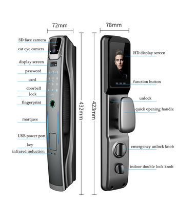S937MAX Video Face Lock with 3D Face Recognition and Emergency Power USB 6kg/pcs