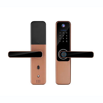 8 Language Code Wifi Tuya Digital Door Lock with Smart Fingerprint Camera and OEM LOGO