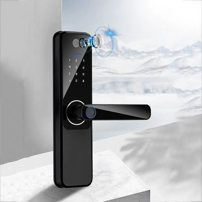 8 Language Code Wifi Tuya Digital Door Lock with Smart Fingerprint Camera and OEM LOGO