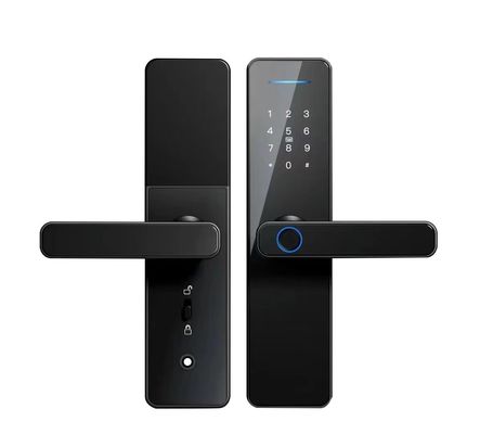 Bluetooth Intelligent Door Lock Black Tuya Wifi Smart Lock Advanced Unlocking