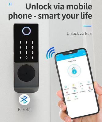 IP65 TTlock Bluetooth Controlled Door Lock Biometric Finger Print