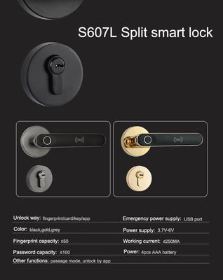 Zinc Alloy Bluetooth Entry Door Lock S607L Keyless Door Lock Bluetooth