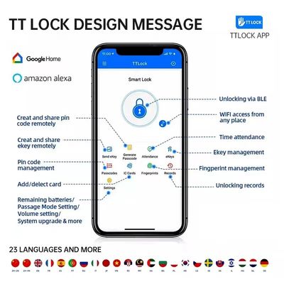 2 Years Warrenty Unlock with TTLOCK TUYA BLE App Fingerprint Card Password Key USB Port