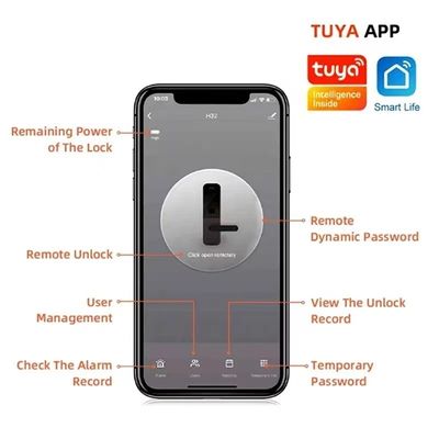 Aluminum Alloy Smart Rim Lock 60mm Fingerprint Code Door Lock