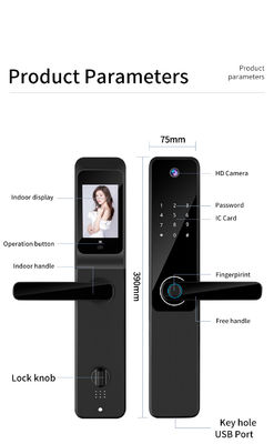 9 Language Electronic Door Locks Bluetooth Keyless Entry Door Lock