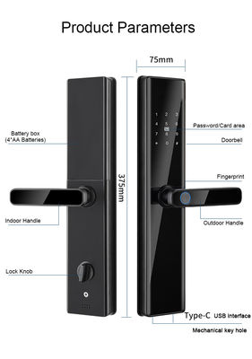 Steel Door Wifi Fingerprint Lock S819-2 Digital Password Lock For Apartment