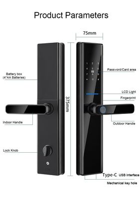Tuya Wifi TTlock Smart Fingerprint Lock Bloqueio Fingerprint Entry Door Lock