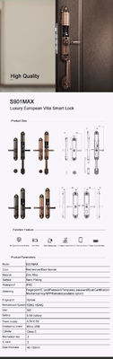 Red Bronze Automatic Fingerprint Door Lock Zinc Alloy App Door Lock