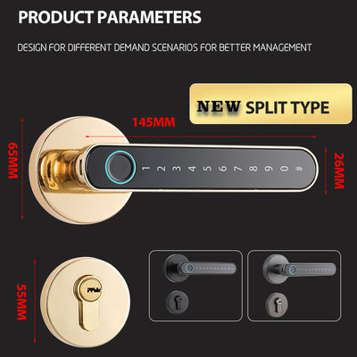 Black Gold Smart Lock Unlock Ble App Controlled Front Door Lock