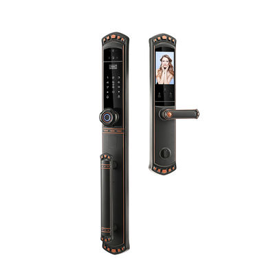 Red Bronze 3D Face Door Lock With Video Intercom Function With 6068 Mortise