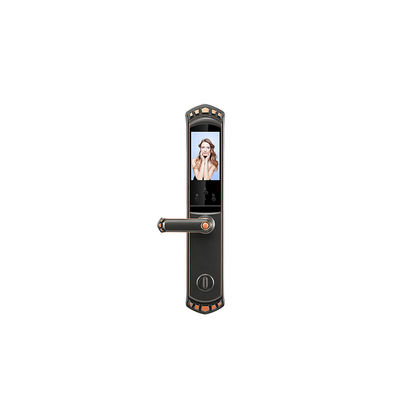 Red Bronze 3D Face Door Lock With Video Intercom Function With 6068 Mortise