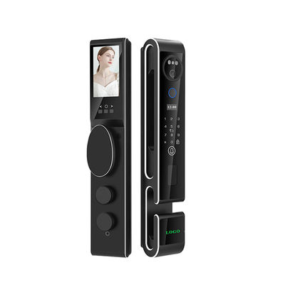 Black Face ID Recognition Door Lock Tuya Digital Door Lock With Intercom