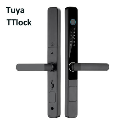 TTlock IP65 Aluminium Door Electric Lock Tempered Glass Automated Front Door Lock