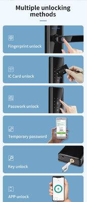 5kg Fingerprint Biometric Door Lock Passcode IC Card Bluetooth Door Lock