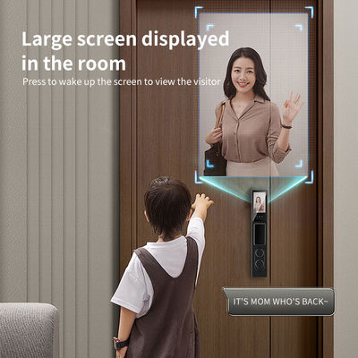 5000Mah Rechargeable Battery Face Door Lock Tuya App With Video Intercom