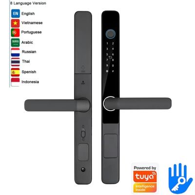 8 Language Digital Door Lock Fingerprint House Door Lock Zinc Alloy For Sliding Door