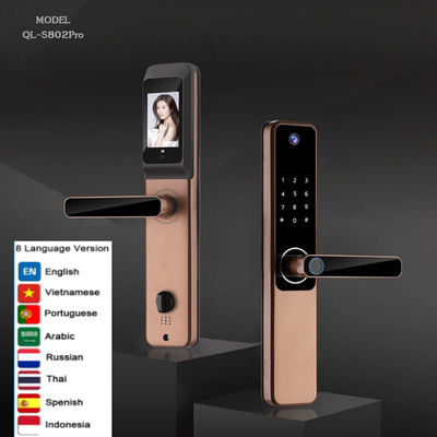 Smart Life Fingerprint Door Lock Red Bronze Tuya Video Smart Lock