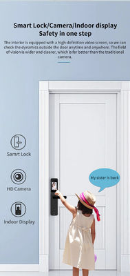 High Security Camera Smart Lock Black Silver For Home Apartment