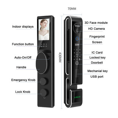 Luxury S666 3D Face Recogniton Door Lock With Intercom Automatic Security Door Lock