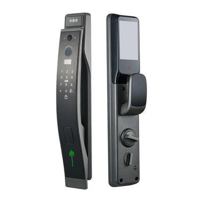 Grey Face Recognition Smart Door Lock Video Intercom Door Lock Aluminum Alloy