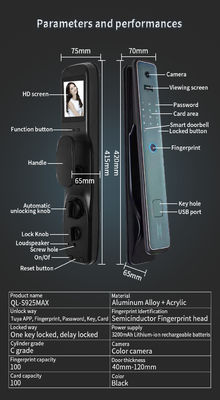 Fingerprint Smart Lock Waterproof 40mm Thickness Android Door Lock