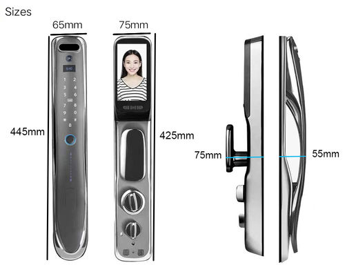 Automatic 3D Face Camera Tuya Cerradura inteligente Smart Locks With Video calling Camera Door lock