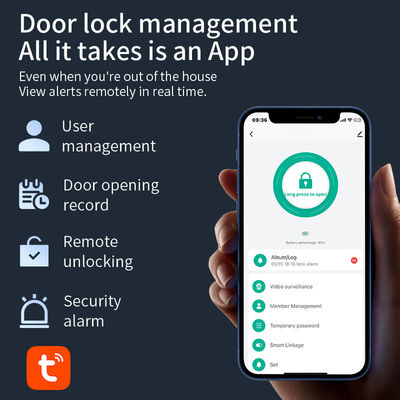 Tuya Smart Door Lock With Camera Fingerprint Key Card Passcode For Hotels
