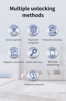 S666 Tuya Smart Wifi Door Lock 3D Face Video Intercom Automatic Fingerprint Card Key Access For Hotel Villa Apartment