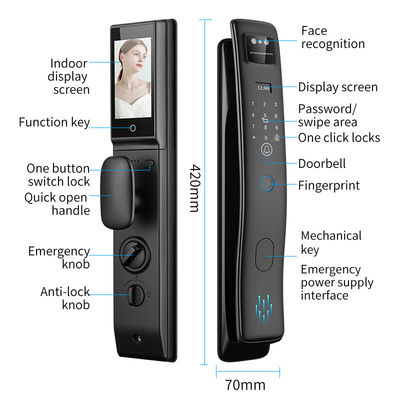 Qleung S958max With Cerradura 3D Face ID Intelligent Tuya Wifi Video Calling Fingerprint Recognition Card Key Code Smart Door Lock