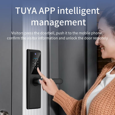 S821Max Digital Door Lock with Tuya Wifi Fingerprint Code Card Key Camera for Hotel Home