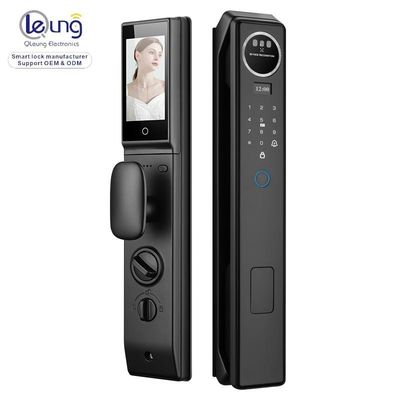 Qleung S959MAX  Face Biometric Video Calling Fingerprint Recognition Key Card Tuya App Fully Automatic Smart Door Lock