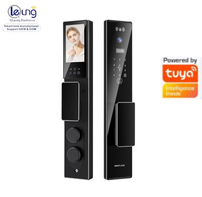 Qleung S555Max Face ID Video Intercom Fingerprint Recognition Card Key Code Tuya App Remote Control Smart Door Lock