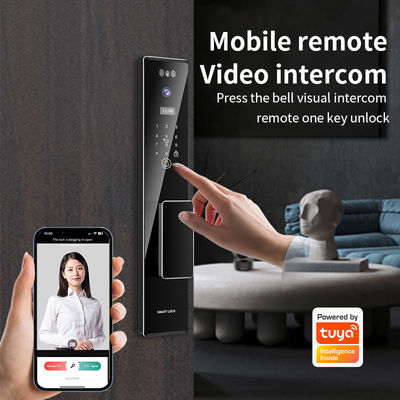 Qleung S555Max Face ID Video Intercom Fingerprint Recognition Card Key Code Tuya App Remote Control Smart Door Lock