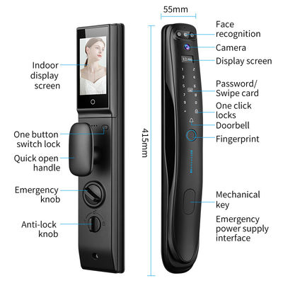 Qlleung S931MAX Automatic 3D Face ID Video Intercom Fingerprint Card Key Code Tuya APP Remote Control Smart Door Lock 