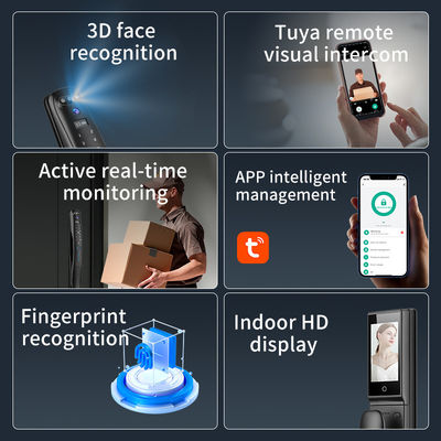 Qlleung S931MAX Automatic 3D Face ID Video Intercom Fingerprint Card Key Code Tuya APP Remote Control Smart Door Lock 