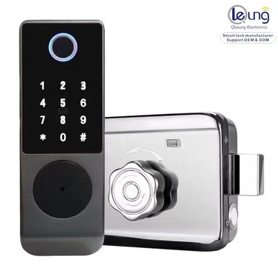 Qleung S812-4 Digital Waterproof Fingerprint Password Card TTlock App Remote Unlock Smart Home Door Lock
