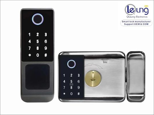 Qleung S812-4 Digital Waterproof Fingerprint Password Card TTlock App Remote Unlock Smart Home Door Lock