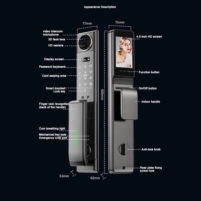 QL-S923MAX Tuya WiFi Fingerprint Video Calling Card Key Code Smart Door Lock
