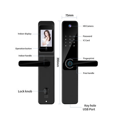 S802Pro HD Camera Inteligente Tuya Biometric Fingerprint & IC Card Key Smart Home Door Lock With WiFi Connectivity