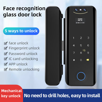 Smart Home Door Lock Tuya Face Recognition Glass Door Lock Digital Lock Fingerprint Password Card Key Door Lock For Home