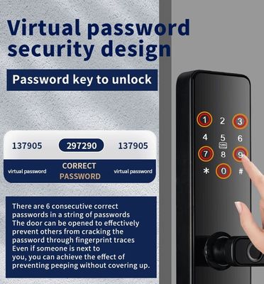 Qleung S819 Aluminum Door Fingerprint & WiFi Enabled Tuya TTlock With Password Key Card Smart Home Door Lock