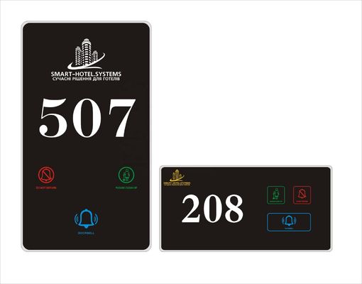Hotel Electronic Doorplate with 5 Years Warranty Standard 86 Bottom Box and Touch Control for Hotel Room Service